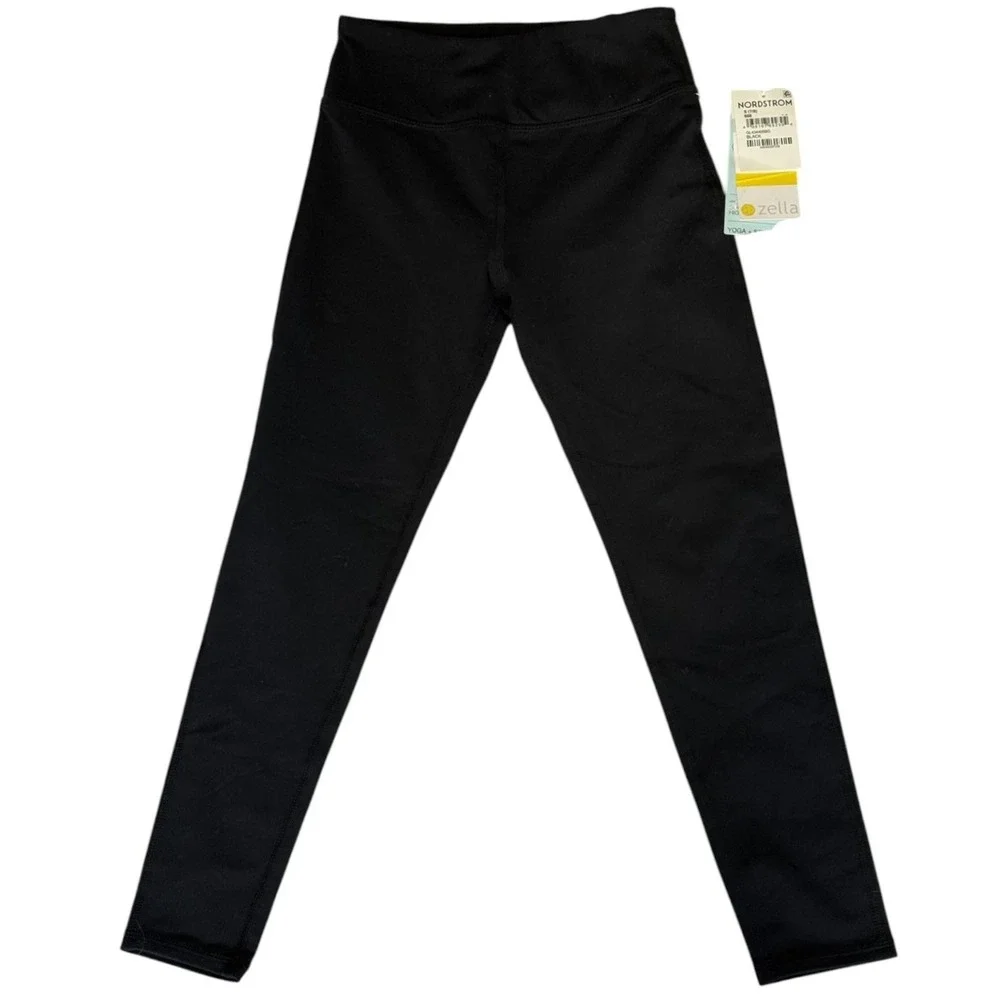 Nordstrom Zella Girl's S 7/8 Black Yoga + Studio Stretchy High Support Leggings - Picture 3 of 4